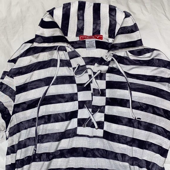 Unisex POV LONG SLEEVE TIE FRONT COLLAR SHIRT - Picture 2 of 4